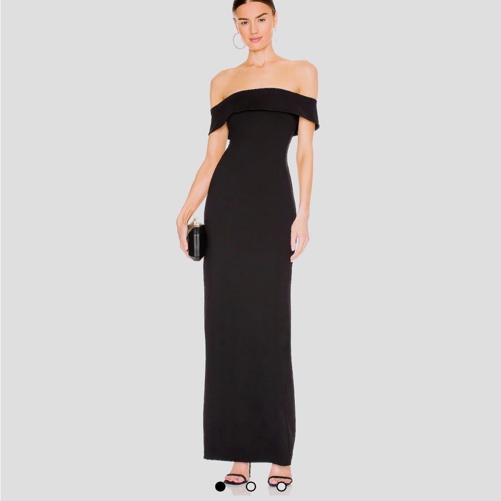Lovers & Friends Galleria Gown Black Off-Shoulder
